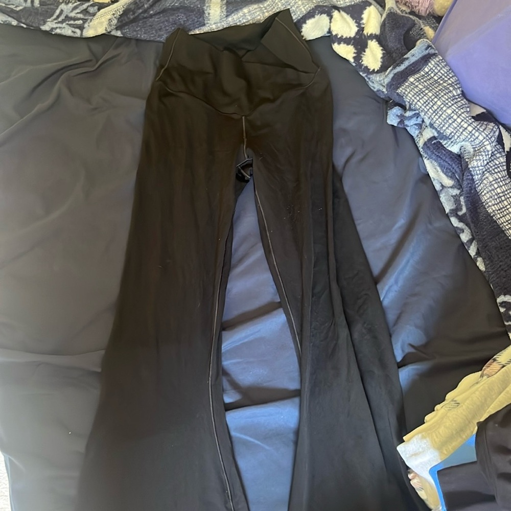 Aerie Black Super-Flared Leggings